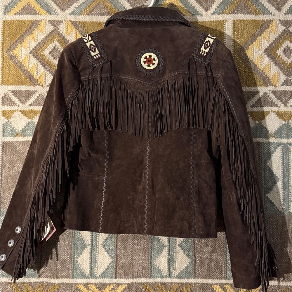 Scully Western Wear Beaded Fringe Jacket in espesso leather. New with tags. - Picture 11 of 11